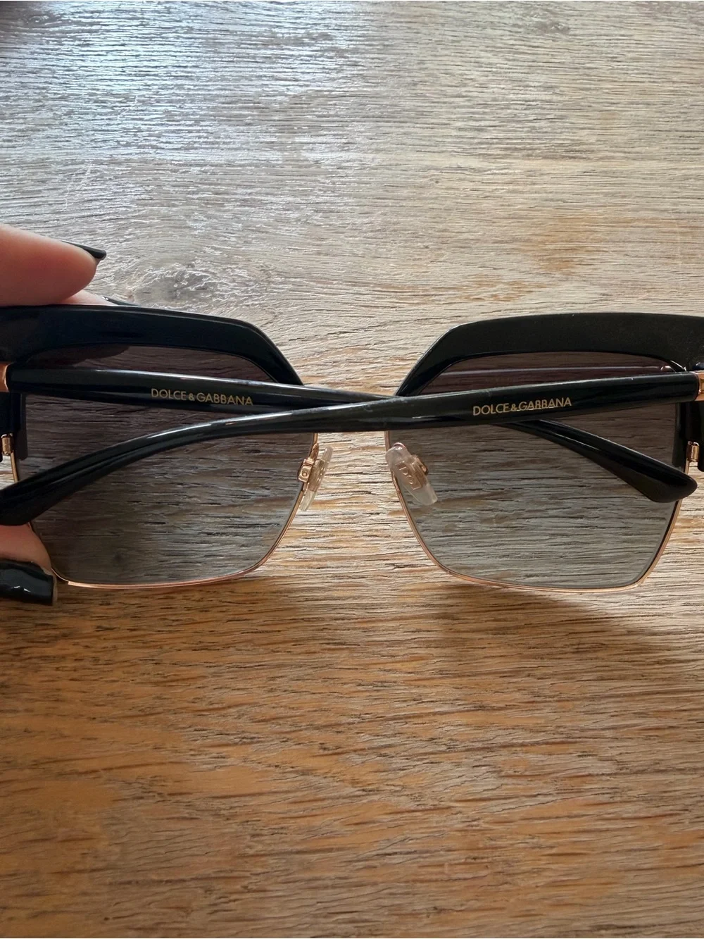 Dolce & Gabbana Black and Gold Oversized Square Sunglasses